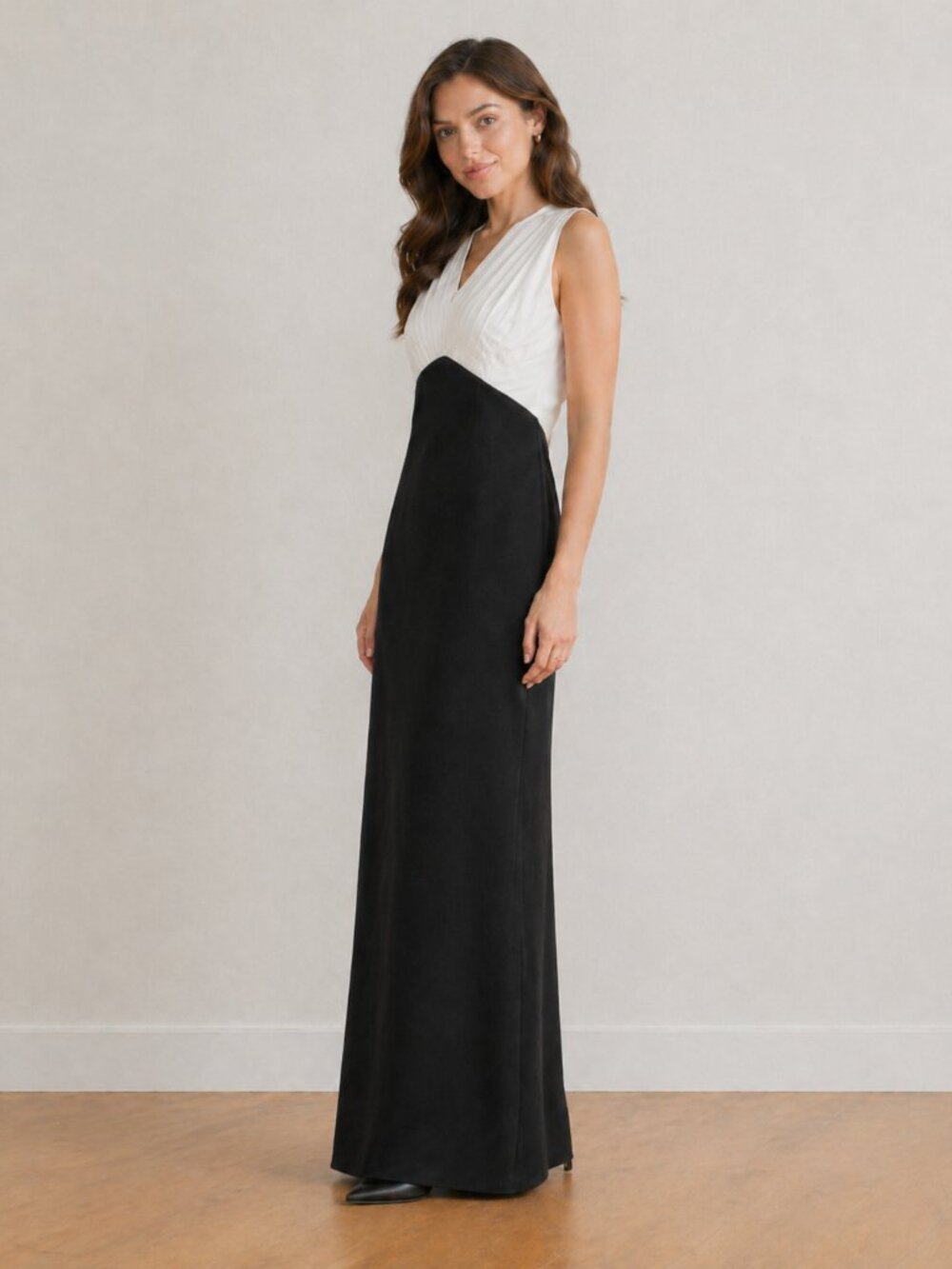 ESCADA Black/White Couture Evening Gown Formal Dress